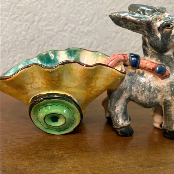 Vintage Italian pottery donkey and cart - Picture 4 of 9